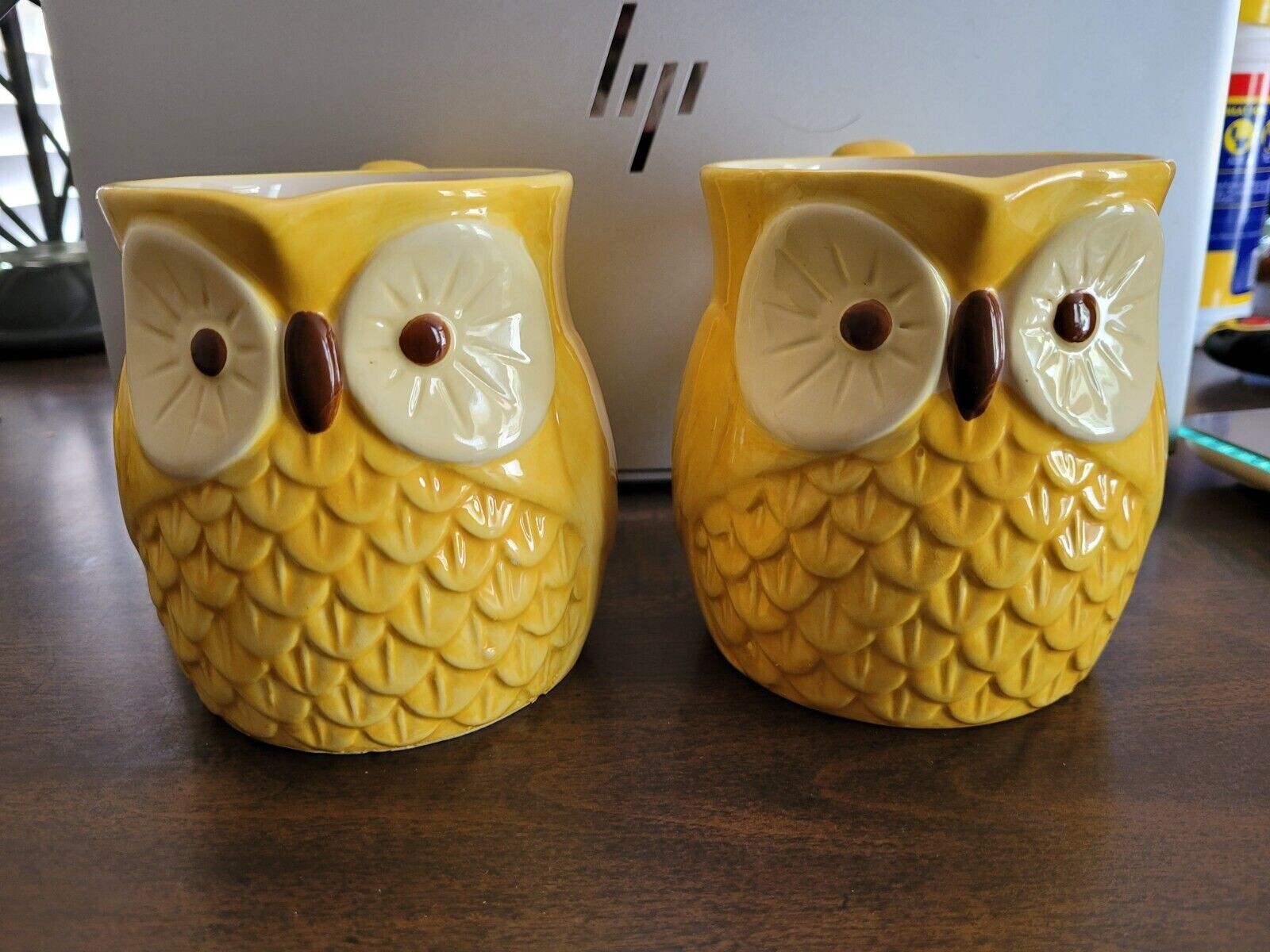 置物 Ittala Northern owl yellow Ashland Yellow Owl Shaped Coffee Cups/Mugs Set of 2 | eBay