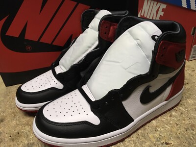 DS WOMENS NIKE AIR JORDAN 1 HIGH OG SATIN BLACK TOE CD0461 016 SZ 8 Authentic