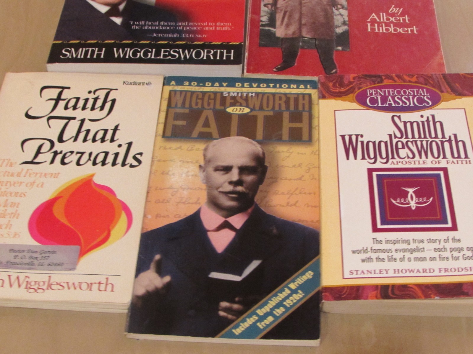 SMITH WIGGLESWORTH Lot of 5 Books Healing, Faith, His Life REALLY NICE SET