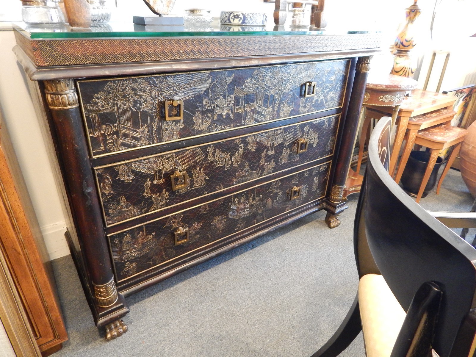 Baker Furniture Collectors Edition Black Chinoiserie Chest