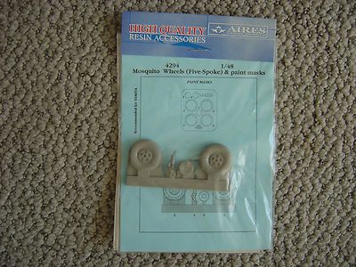 Aires 1/48 D.H.Mosquito main wheels 5 spoke and tail wheel tail wheel strut