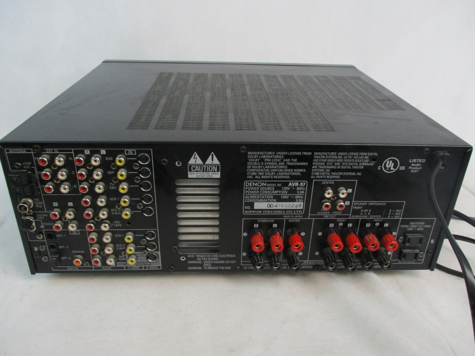 EUC Denon AVR-97  AVR97  AV Reciever with remote bundle