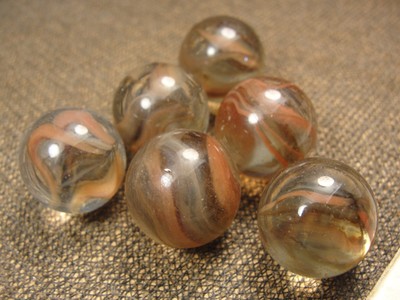 Vitro Agate chocolate & orange  HTF Mint  19/32''  Cateye marbles s1b