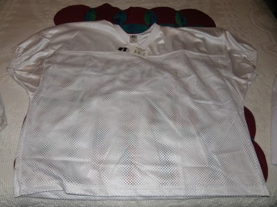 Lot of 3 New Russell Athletic 3XL White Mesh Game Quality Blank White Jerseys