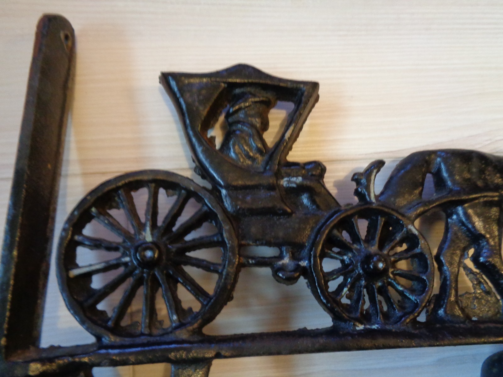 Vintage Cast Iron Horse & Buggy Wall Mounted Dinner Bell