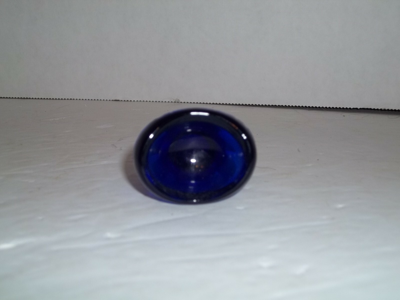 Vintage Bottle Top Eye Wash Cup Cobalt Blue Ribbed Glass Stopper Apothecary