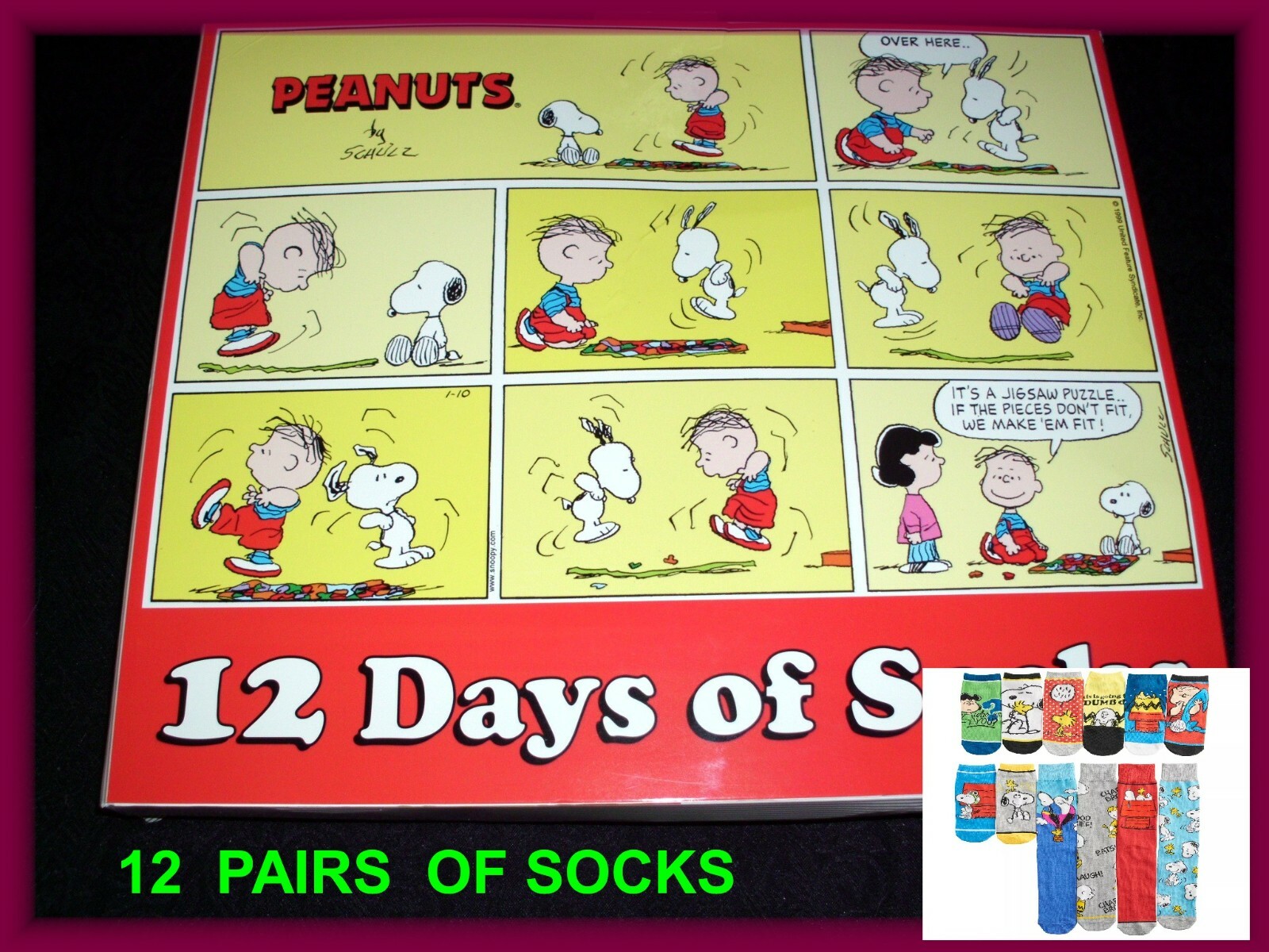Pre-owned Bioworld Charlie Brownsnoopyschultz12 Pairsankle & Crew Socksnew In Gift Boxlk In Peanuts