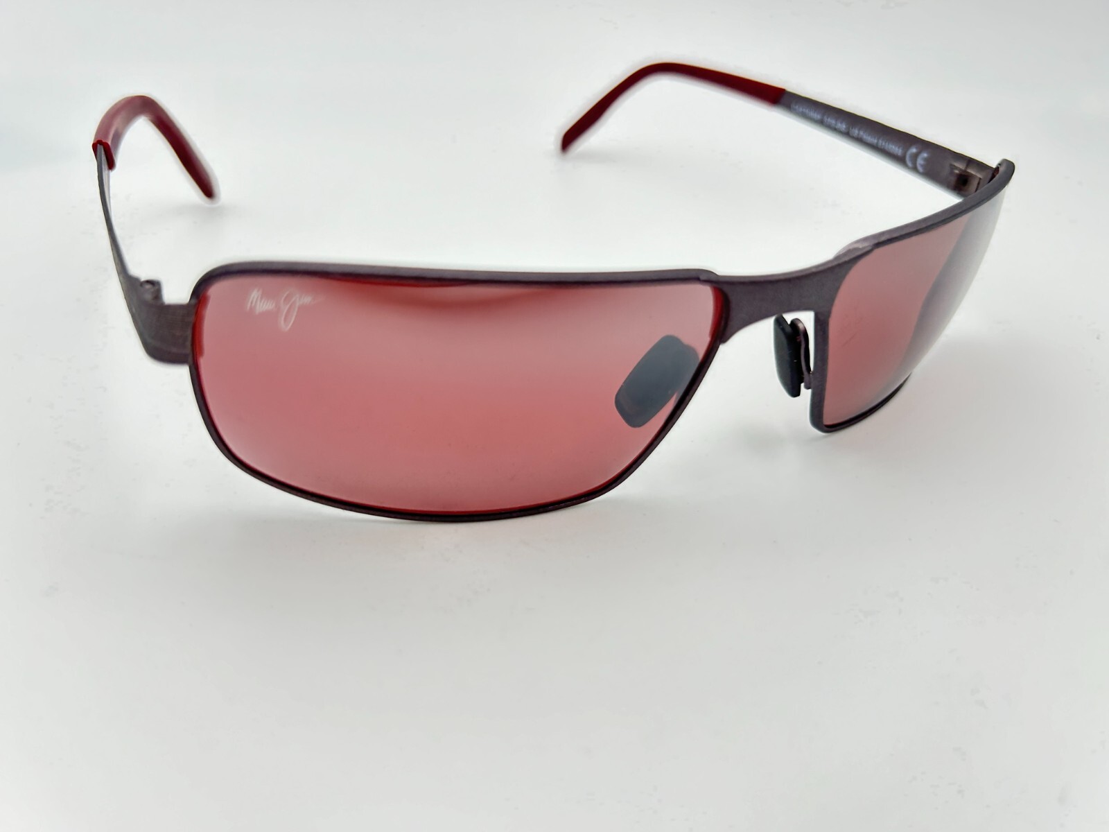 Pre-owned Maui Jim Polarized Sunglasses Mj 187-02c Castaway Gunmetal Maui Rose In Pink