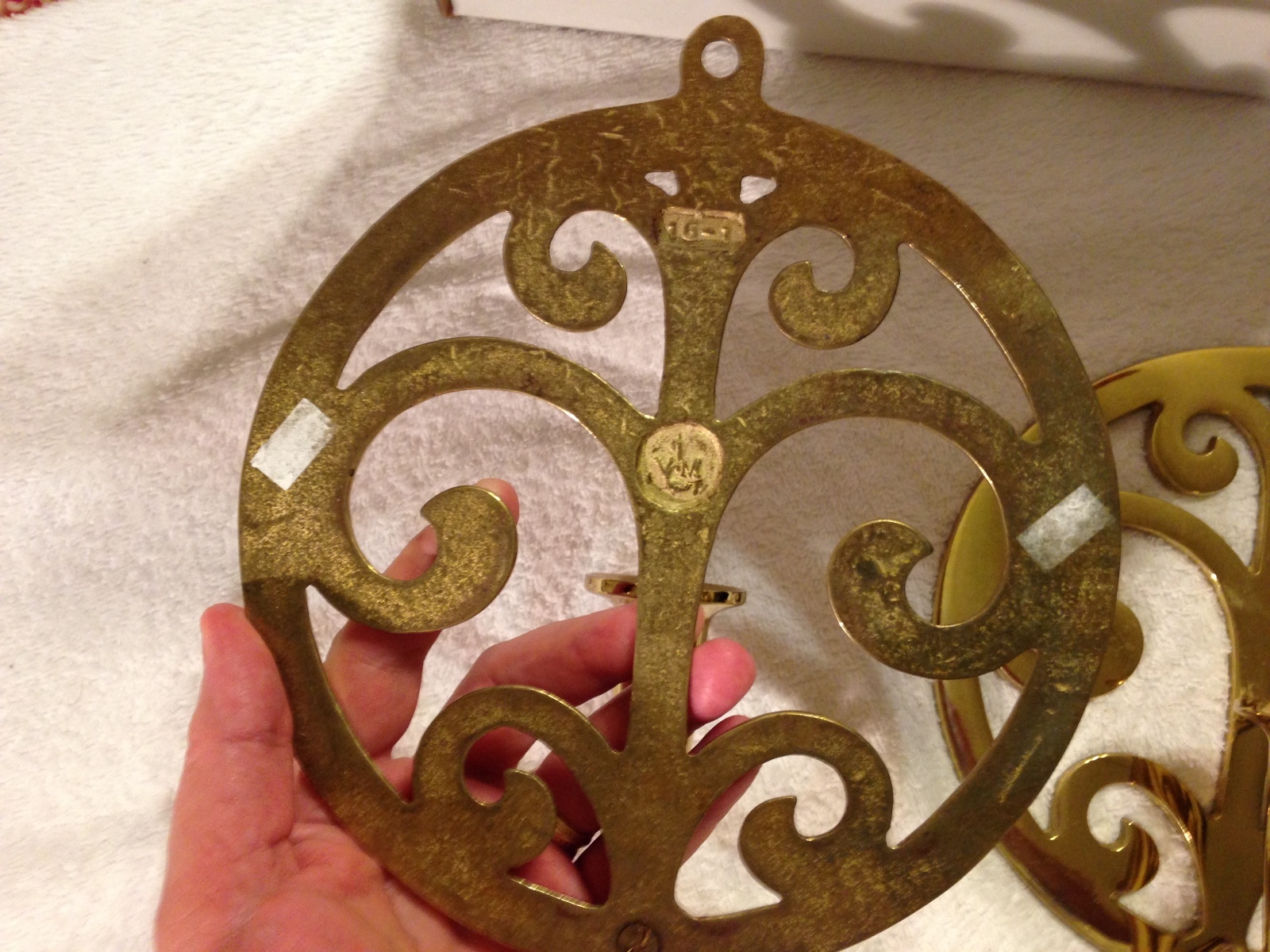 Pair Of Virginia Metalcrafters Brass Wall Sconces  #16-1