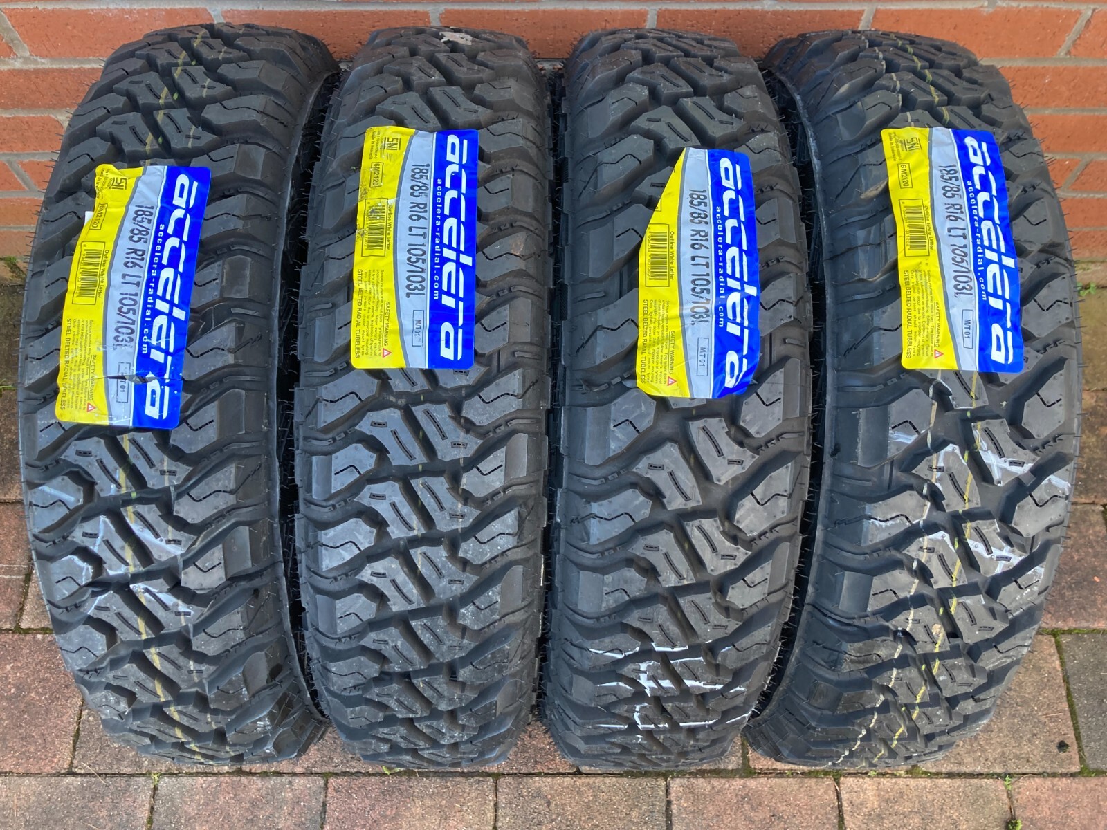 4 x LT185/85R16 105L MT ACCELERA MUD TERRAIN TYRES POR 185