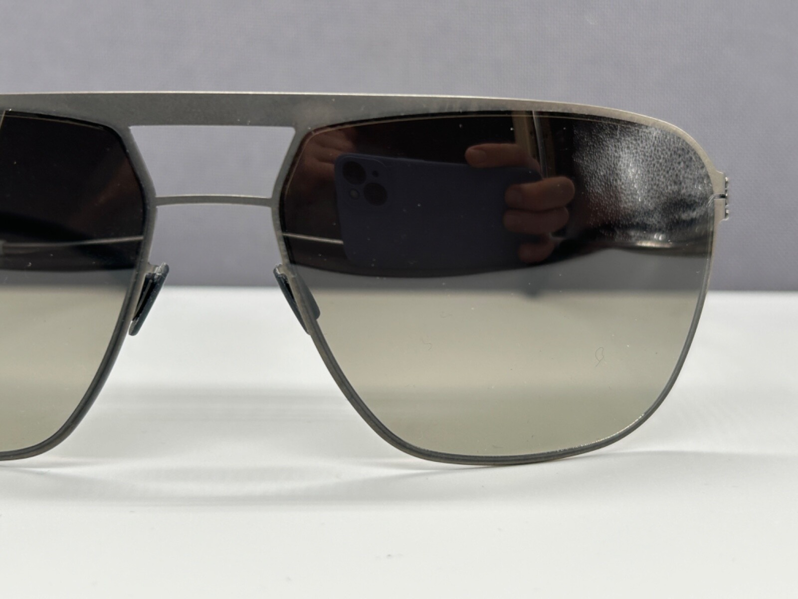 Ic Berlin Sonnenbrille Herren Grau Groß L XL Eckig Metall Ic Berlin Sonnenbrille Herren Grau Groß L XL Eckig Metall