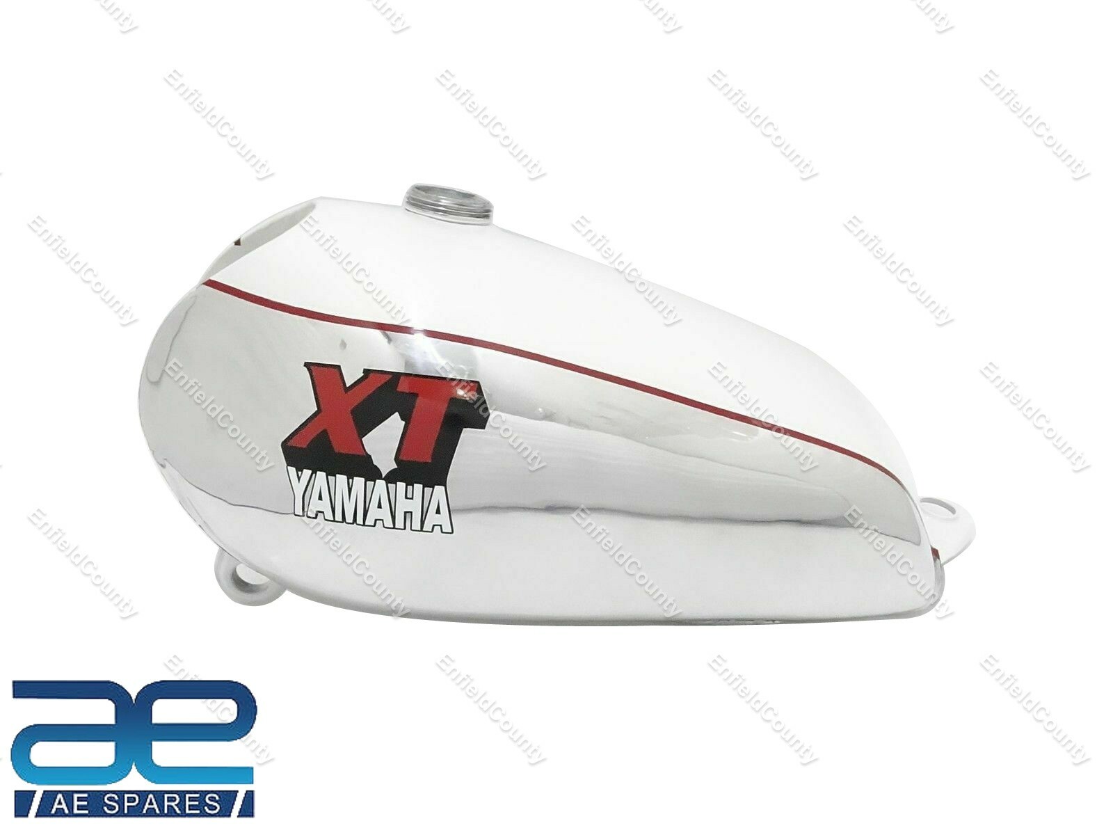 For Yamaha XT500 Alloy White Paint & Polished Fuel Petrol Tank 1980'S Model 