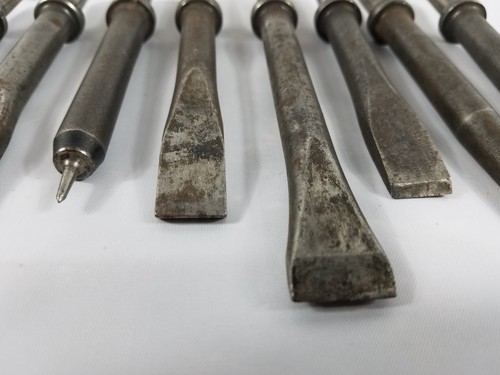 LOT OF 15 VINTAGE PNEUMATIC AIR CHISEL HAMMER BITS BIT Sioux Sears B & D More