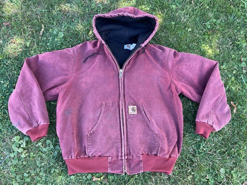 s*a様 鬼フェード◎ 80s Carhartt Faded Duck Jack Vintage Carhartt Detroit Jacket Sun Faded Xl Tan Red Quilted