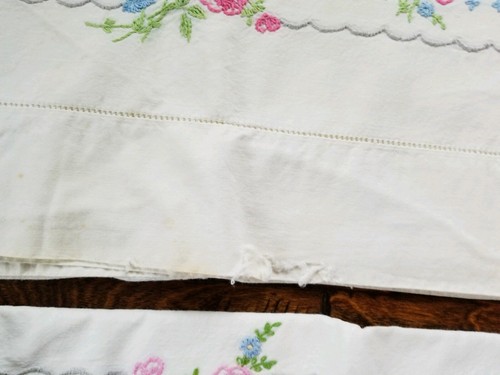 Lot of 15 Vintage CUTTER Pillowcases Painted, Embroidery,  Crocheted Edges