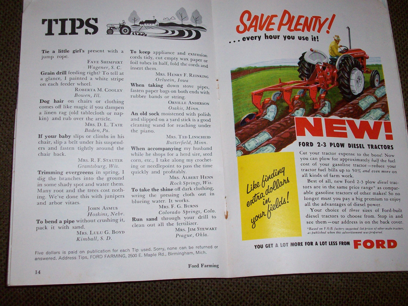 Spring 1959 Ford Farming Magazine Fordson Power Major Tractor Tyler Minnesota