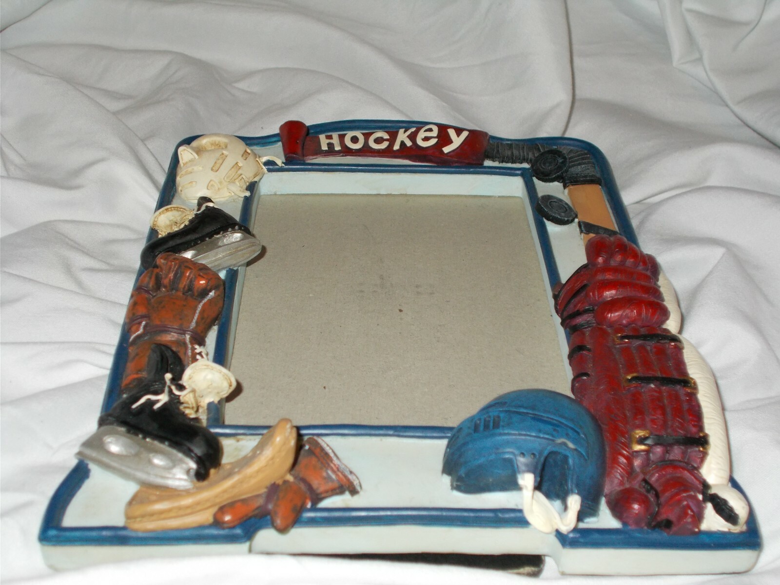 Slap Shots Hockey Photo Picture Frame Skates Trophy Stick Mask Gloves New