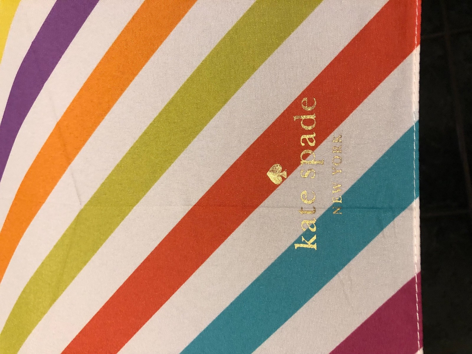 Kate Spade New York Umbrella NWT Stripes Multi Colored Collapsable Point Of View