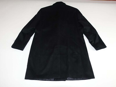 Joseph Abboud Mens Top Coat Size 40 Regular NWT Black Wool Blend Double Breasted