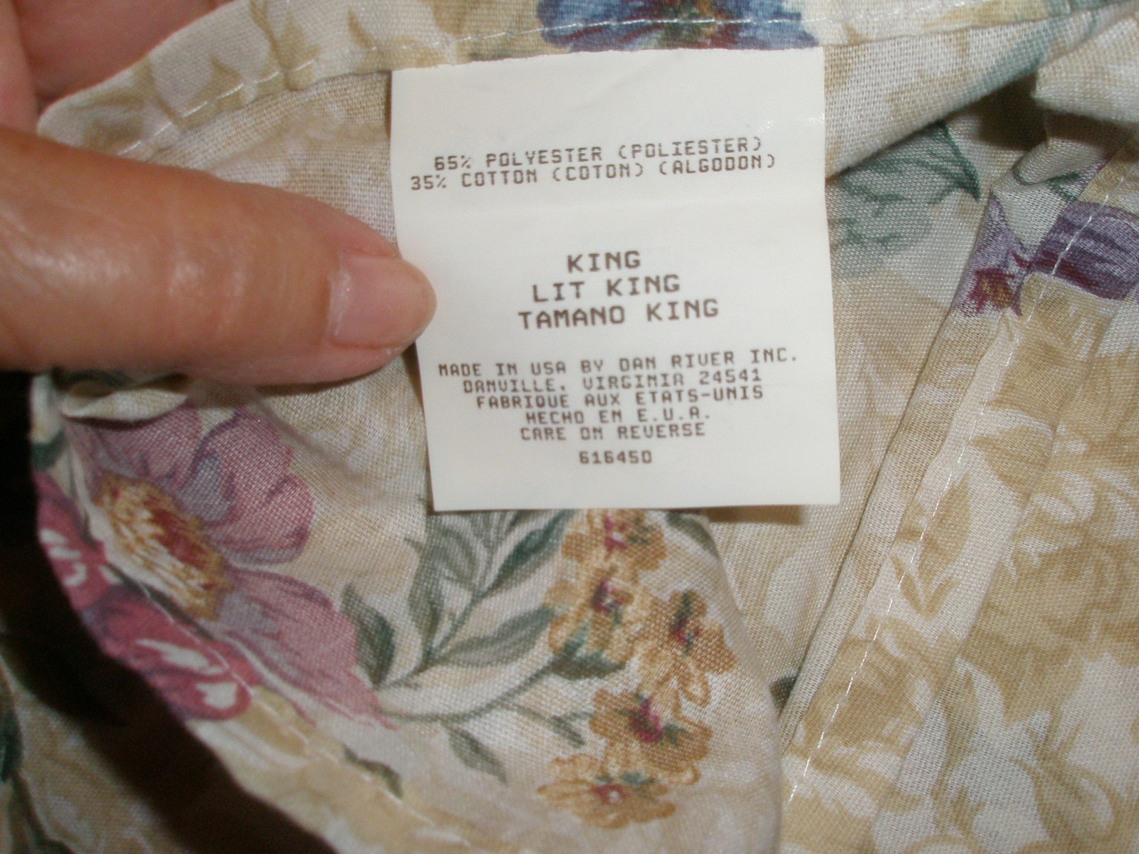 Lot 2 DAN RIVER Pillow Shams King Size Ruffle Edges Floral Gorgeous