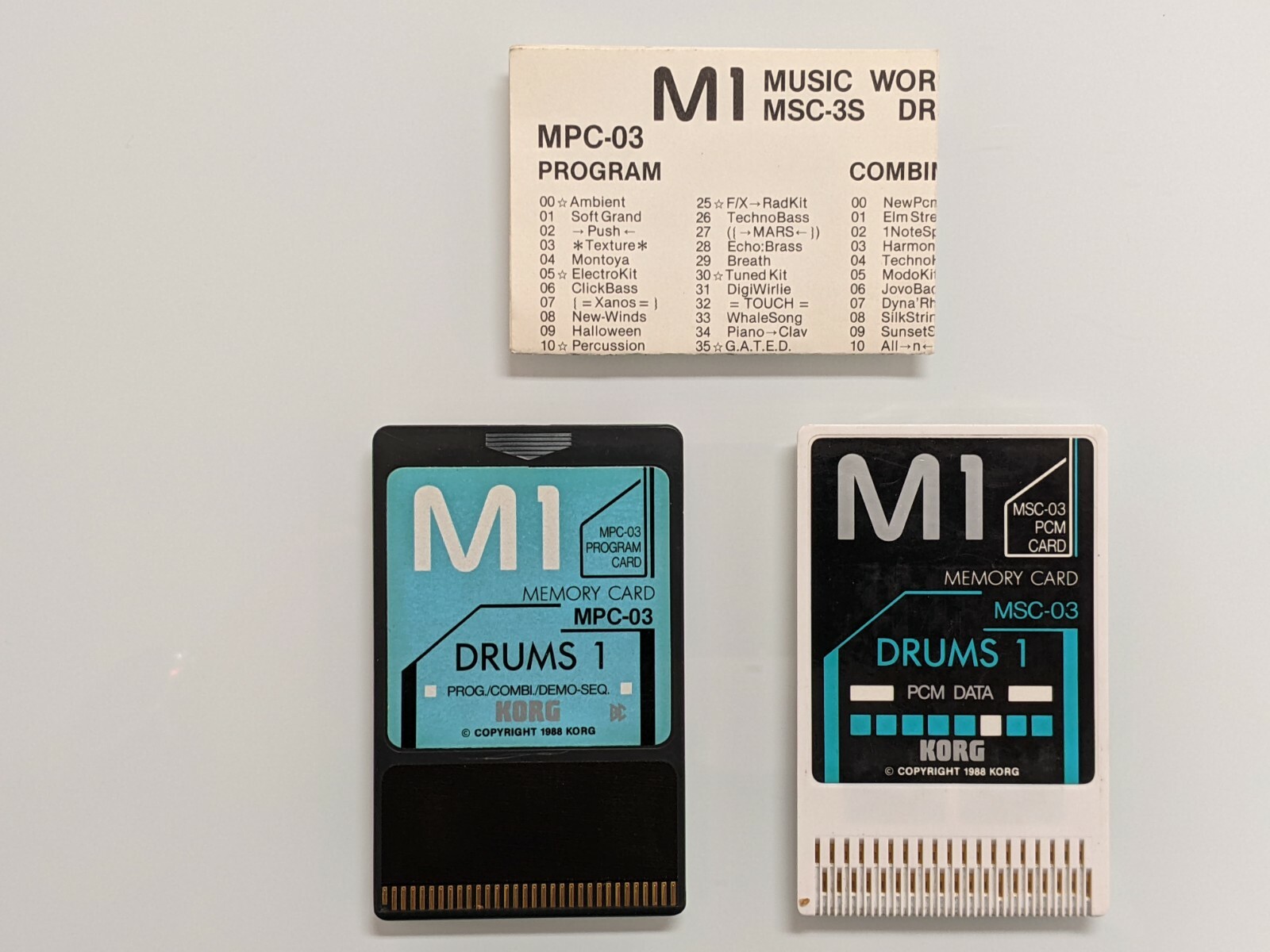 DRUMS Korg M1 PCM Memory Cards MSC-03 + MPC-03 for M1/M1R/M3 DRUMS Korg M1 PCM Memory Cards MSC-03 + MPC-03 for M1/M1R/M3