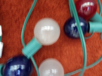 Red White & Blue string of 15 globe  lights works great vintage