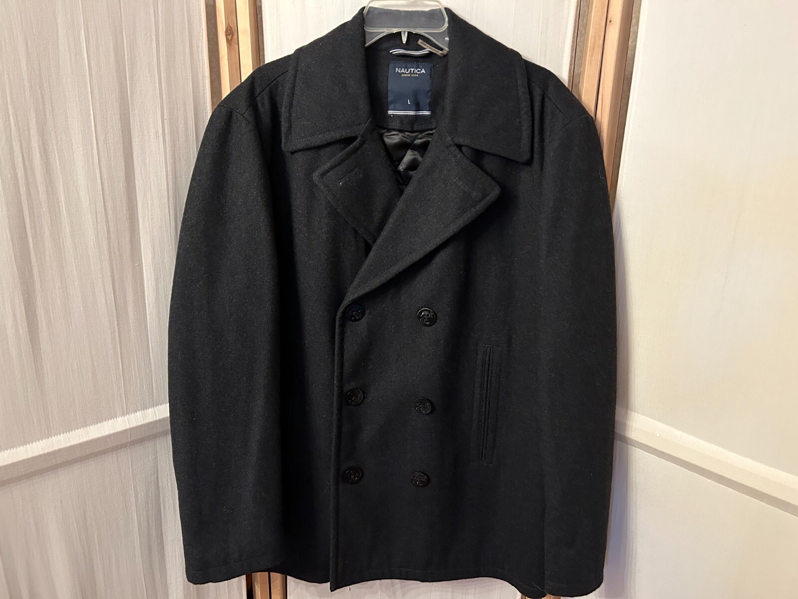 未使用 NAUTICA PEA COAT Nautica Women's Peacoat Wool Blend Double Breasted Winter