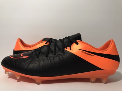 Nike Hypervenom Phinish ll FG ACC Black/Orange 759980-008 Sz 11 11.5