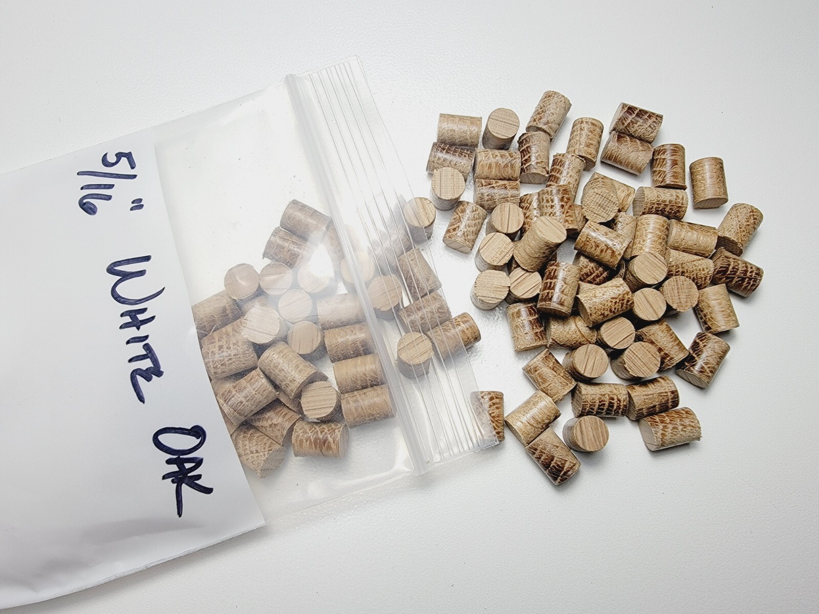 White Oak Tapered Wood Plugs, 1/4, 5/16, 3/8, 1/2, 3/4" diameters