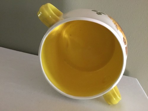 Red Wing Pottery Pot With Handles, Sunflower