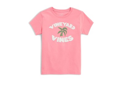 Футболка с короткими рукавами Girls Vineyard Vines Kids Girls Vv Palm Tree (для маленьких детей)