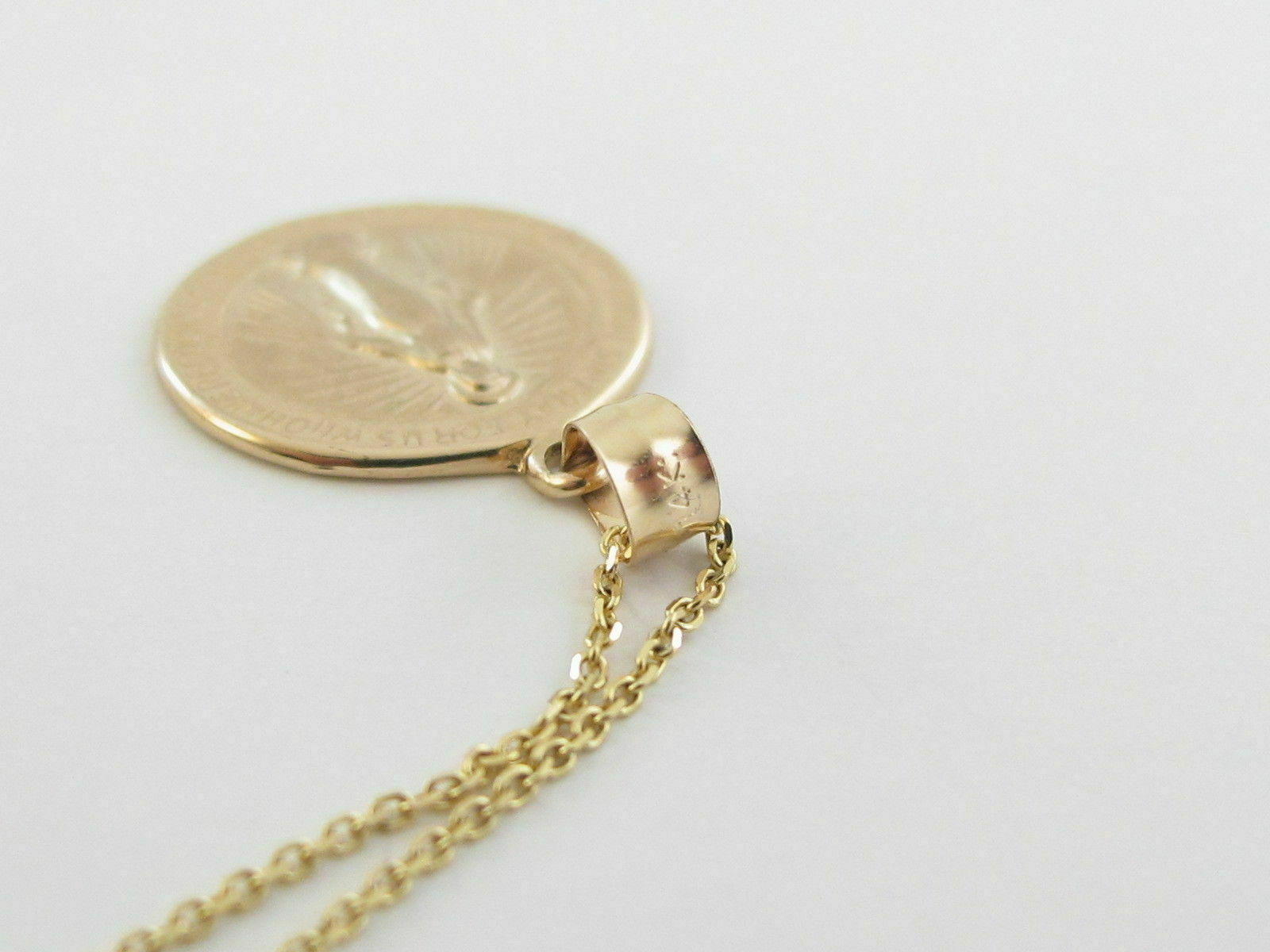 Pre-owned Preciousgold4you 14k Yellow Gold Virgin Mary Pendant Necklace 16" 18" 20"