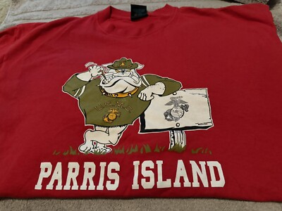 Vintage 80s USMC Marine Parris Island shirt Soffe USA  XL