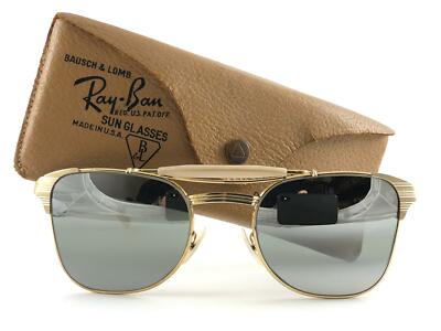 VINTAGE ULTRA RARE RAY BAN DEEP FREEZE SIGNET 52' 12K GOLD FILLED B&L SUNGLASSES