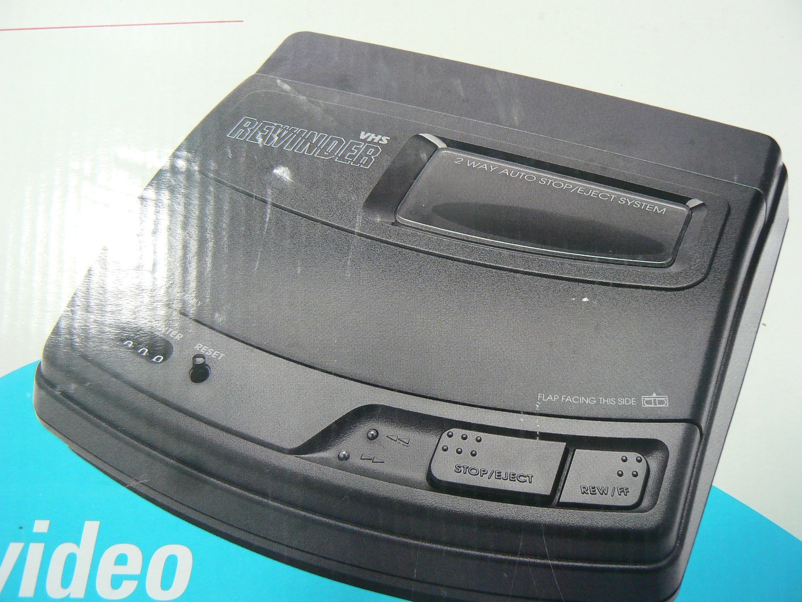 NEW Open Package GE Slimline VHS Video Cassette Tape Two Way Rewinder Unused