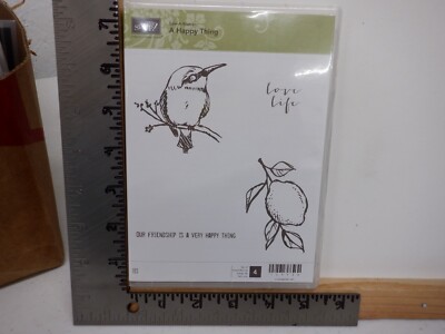 STAMPIN UP A HAPPY THING BIRD LEMON LOVE CLING MOUNT RUBBER STAMP NEW A30137