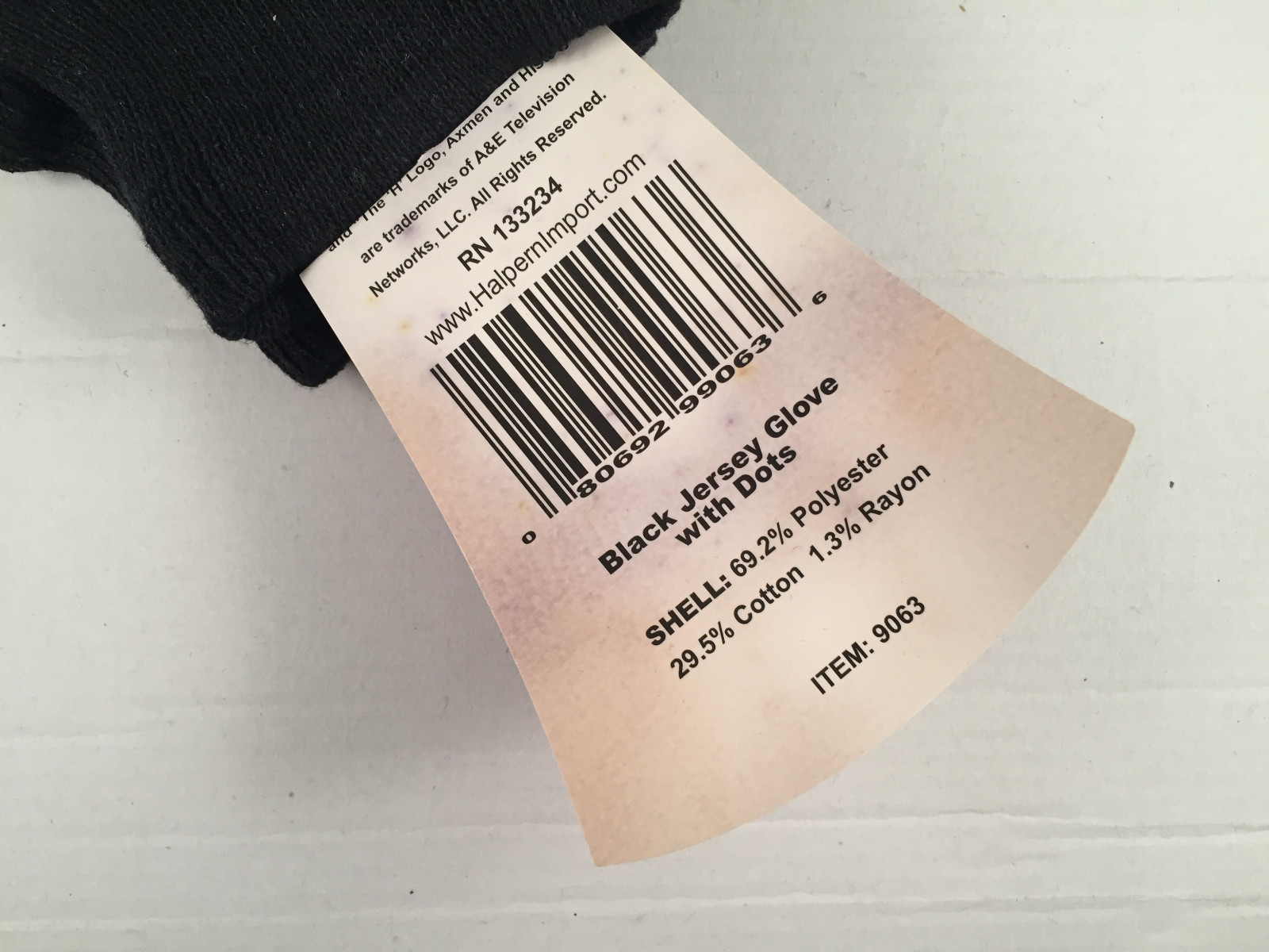 Ax Men History Channel Black Jersey Work Gloves with Textured Dots 9063 NWT
