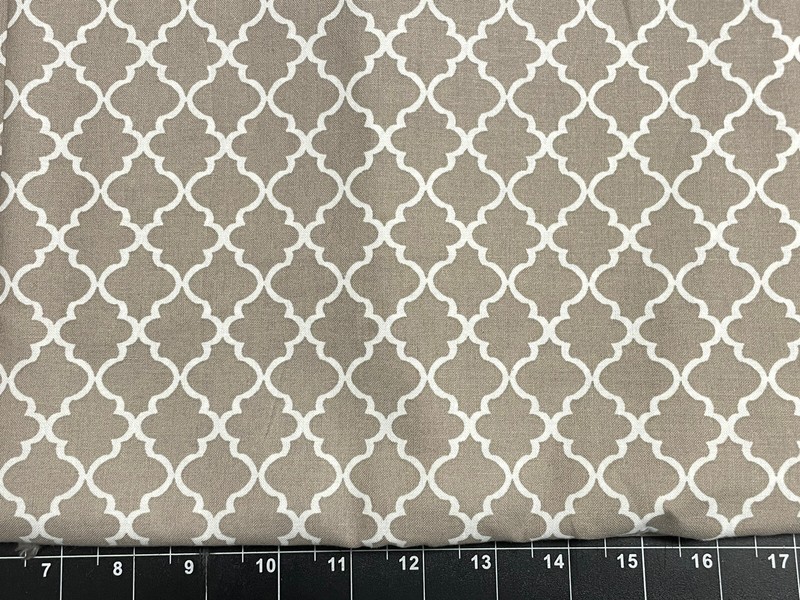 Tina Scrap Leaves Moroccan Tile Mosaic Simple Gray White Cotton