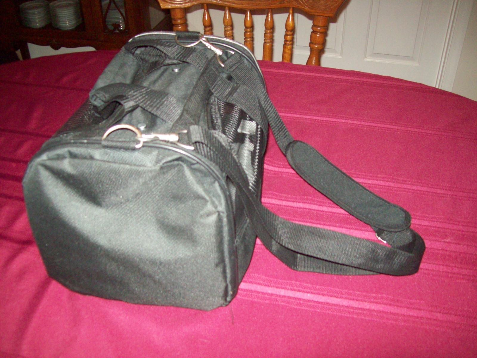 Travel Pet Carrier Small Black Tote Bag Soft Nylon Travel Mesh Bag Dog or Cat