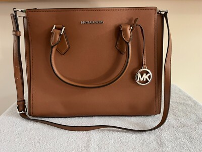 Michael Kors Authentic Brown Satchel with MK Logo New