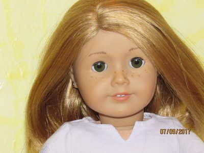 american girl DOLL blonde hair green Eyes Piercd ears FRECKLES clothes shoes lot