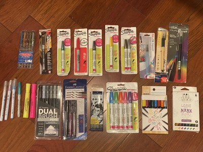 HUGE Mixed LOT Sharpie  Tombow Paint Pens Brush Pens Markers Fine Line Art NEW