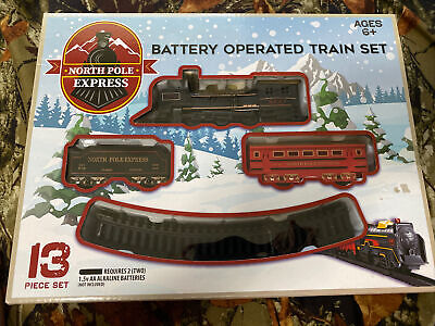 North Pole Express Train Set Battery Operated 13 Piece Set