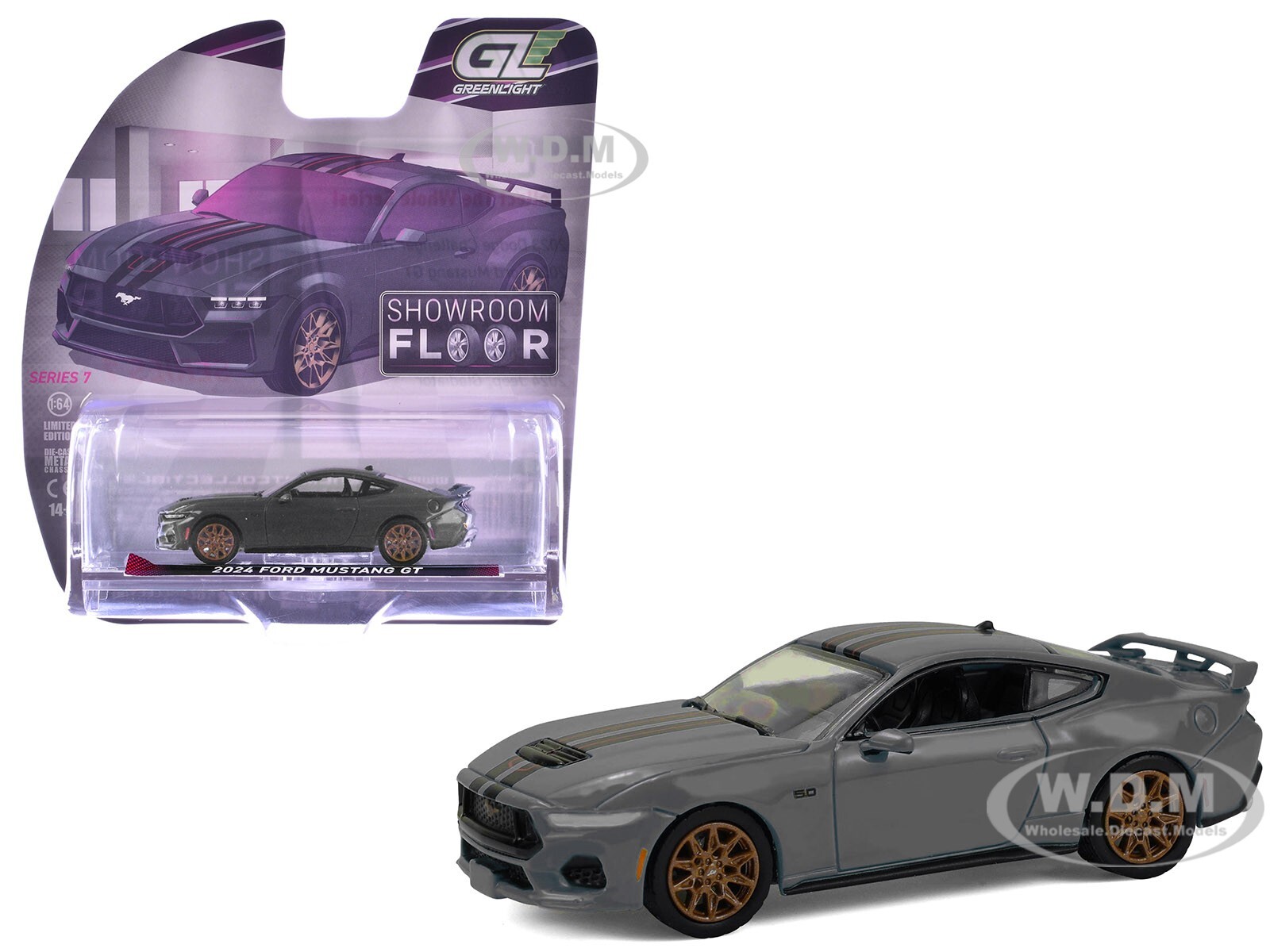 ■1/64【FUTURE　THEME　 SERIES　02】LED2COLOR 2024 FORD MUSTANG GT DARK MATTER GRAY 1/64 DIECAST MODEL BY