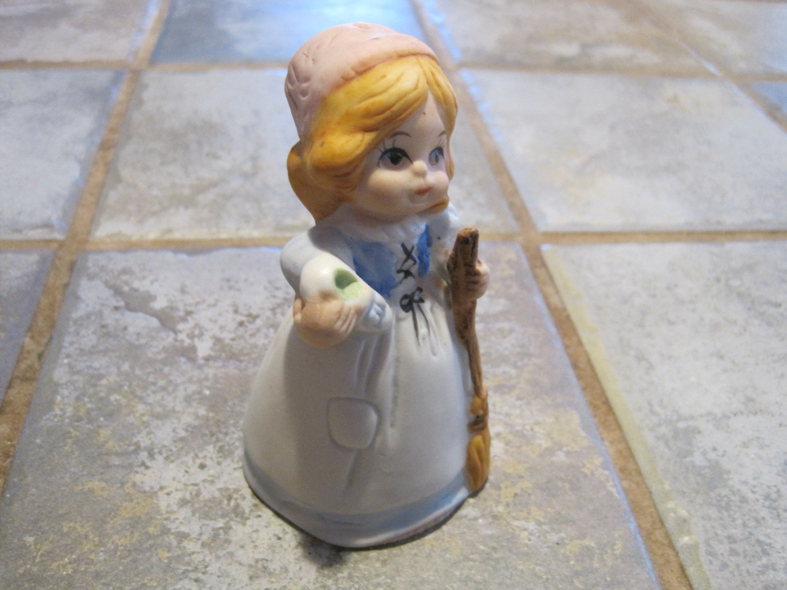 Porcelain Cinderella Bell - Holding Broom and Glass Slipper - Jasco Merri-Bells