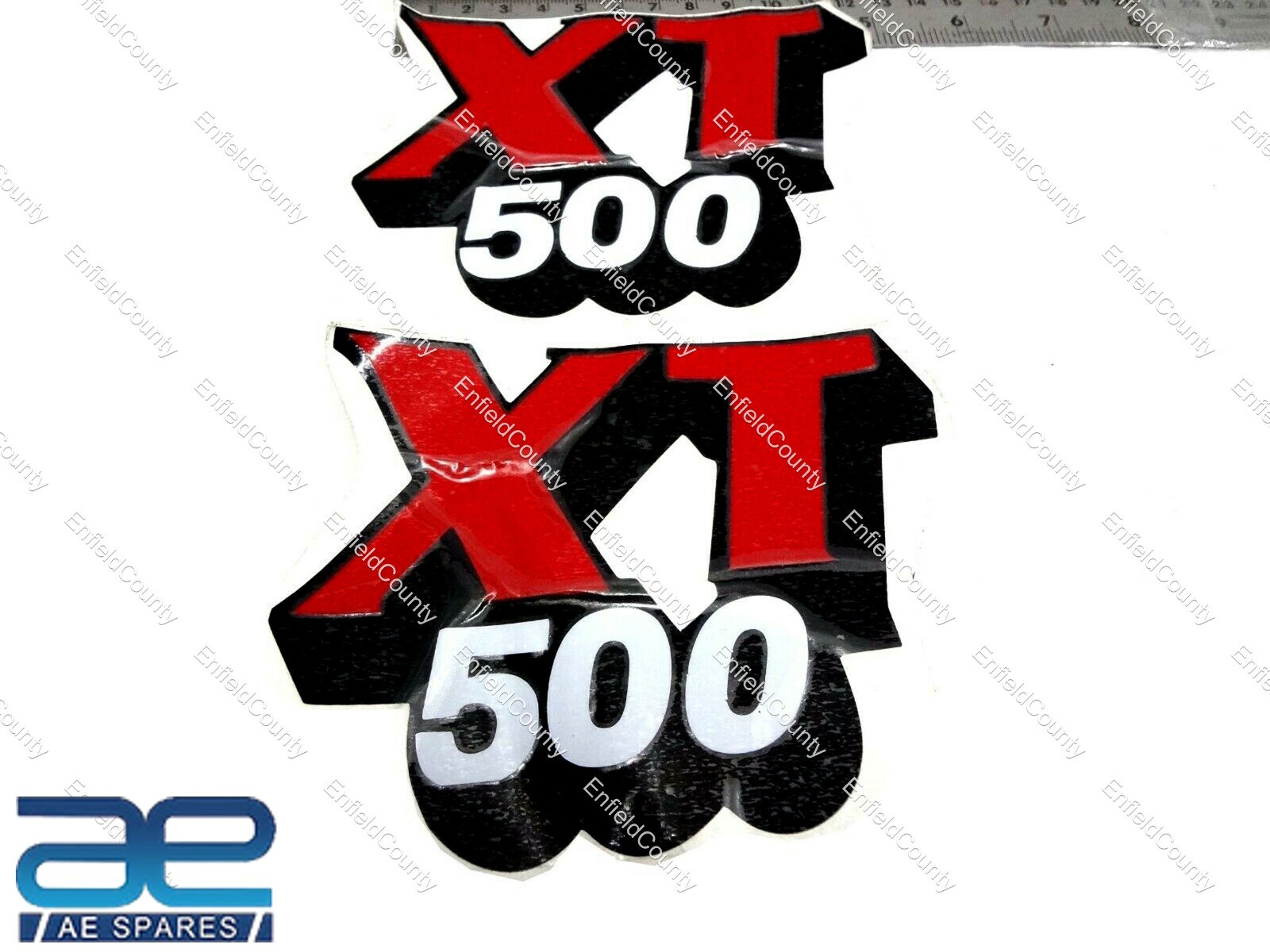 For YAMAHA XT 500 PETROL FUEL TANK LOGO DECAL STICKER PAIR SIZE 5" X 3.5" 