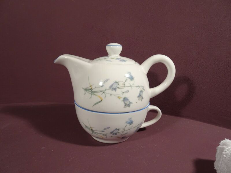 Tea For One, Pot And Cup, Harebell Pattern