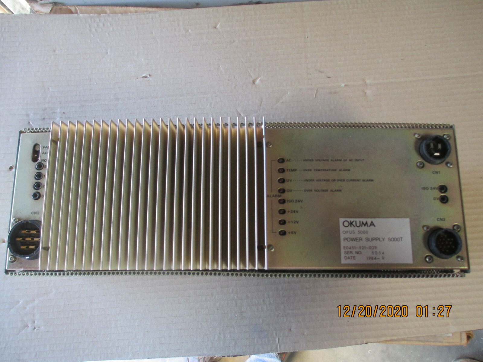 OKUMA OPUS 5000, POWER SUPPLY 5000 CONTROL E0451-521-029