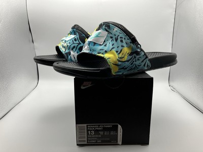 Nike Benassi JDI Fanny Pack Print Hyper Jade Slides CJ2967-300 Mens Size 13 New