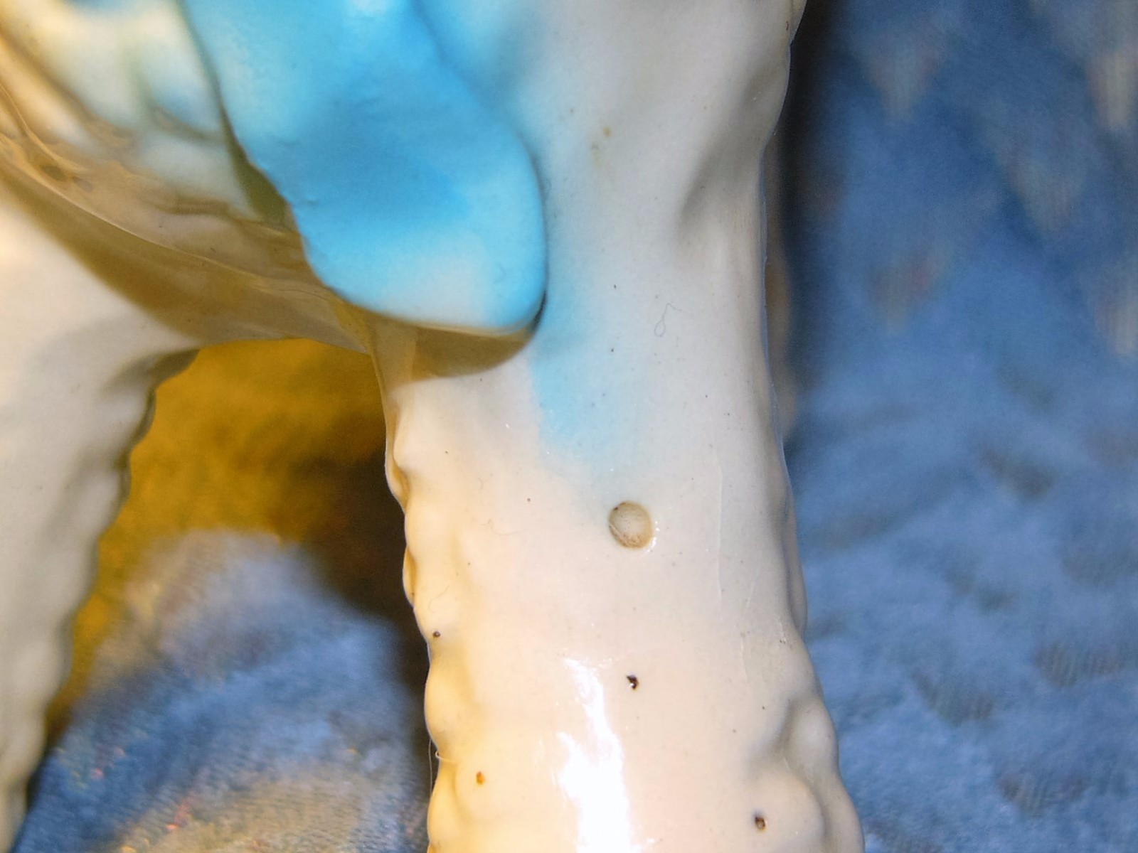 Lamb Planter Baby Nursery Gift Vintage Pottery Blue Bow